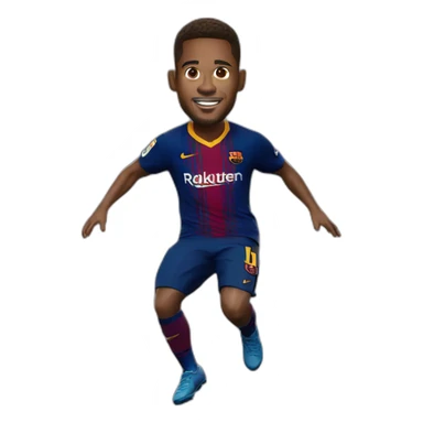 barcelona player jumping big head sticker