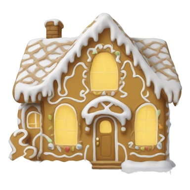 Cosy yellow gingerbread house  sticker