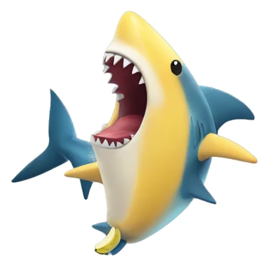 Shark eating banana sticker