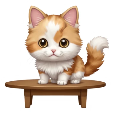 Munchkin kitten standing over the table sticker