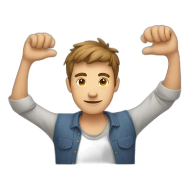 Holding ears with hands male sticker