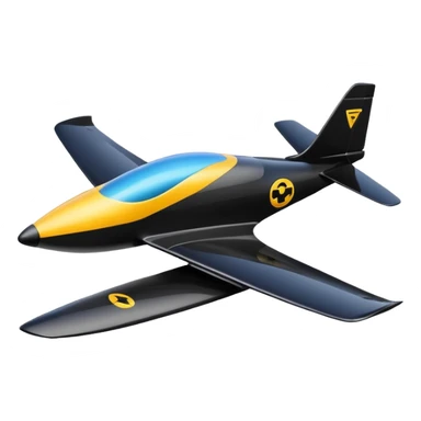 Emoji of a black rc plane sticker