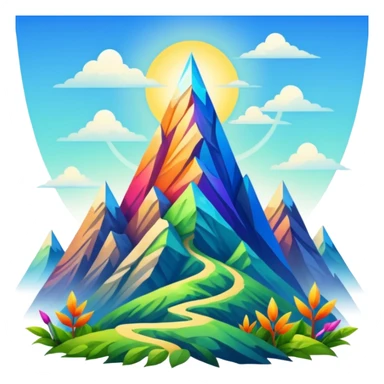 "Generate an inspiring emoji for spiritual growth. Upward arrows, growing plants, ascending light, mountain peaks, or transformation symbols. No human figures - focus on growth, progress, and spiritual elevation through abstract shapes." sticker