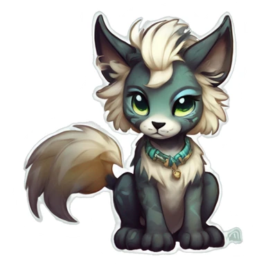 Cool cute Kawaii edgy fantasy shiny animal  fursona Fionbri vernid by griffsnuff & LiLaiRa & Falvie full body sticker