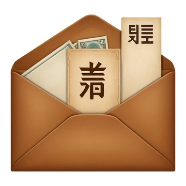 traditional brown salary envelope with Korean text '월급' sticker