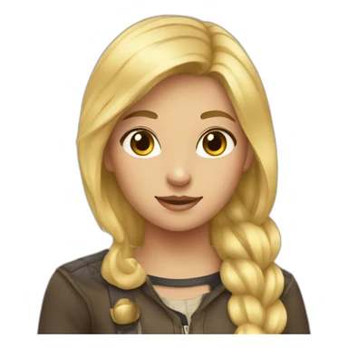 Girl with blonde hear on the horse sticker