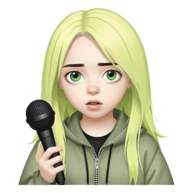 billie eilish holding mic  sticker