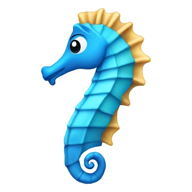 Blue seahorse side profile sticker