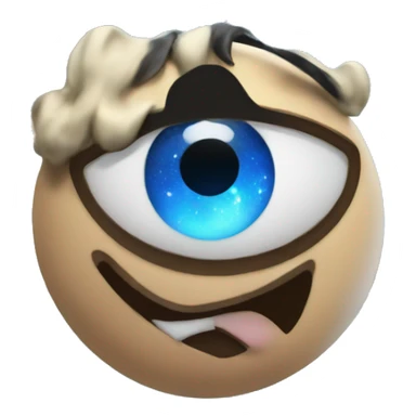 Emoji with blue galaxy eyes sticker