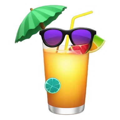 the sun in black glasses holds a cocktail in his hand sticker