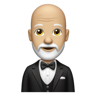 Bald man with beard in tux  sticker