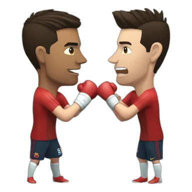 Cristiano Ronaldo fight Messi sticker
