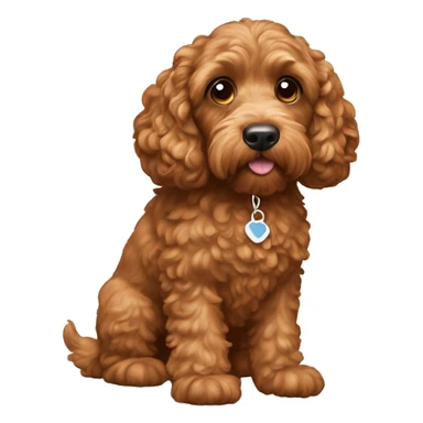 brownish orange cockapoo dog with white feet sticker