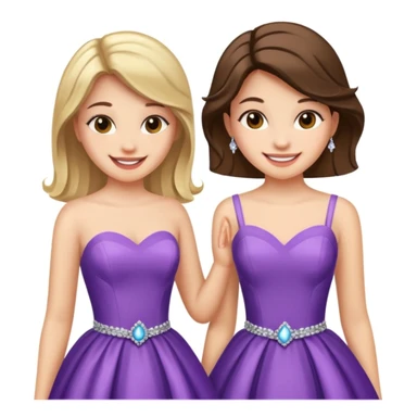 girls in a prom sticker