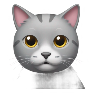 Grey cat with pale pink confetti sticker