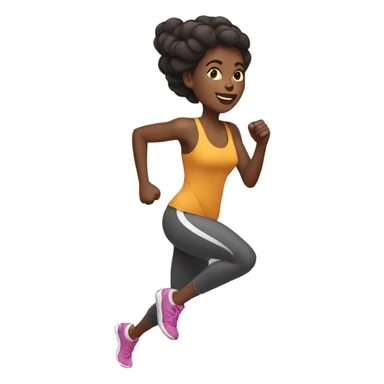 African American woman running sticker