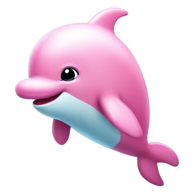 Pink fluffy dolphin with wings  sticker