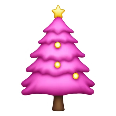 Pink Christmas tree with lights sticker