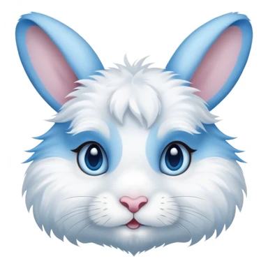 blue and white rabbit with ocean blue eyes sticker