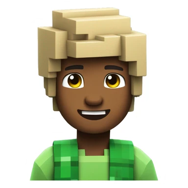 minecraft boy in green clothes, he is happy sticker