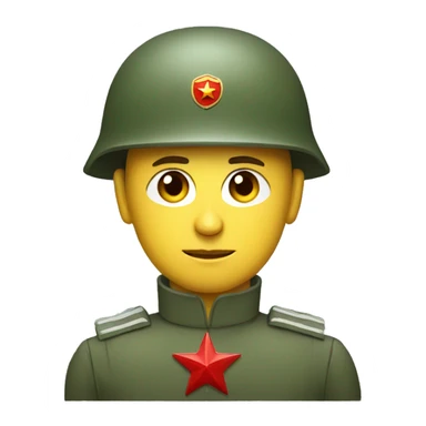 ussr soldier serious with military helmet sticker