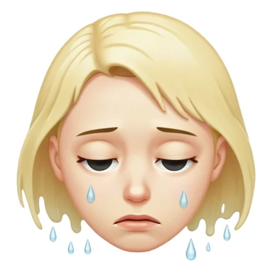 A wet person drained, and sad looking down, feeling like quitting\ sticker