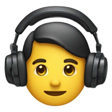 Emoji with gamer headset sticker