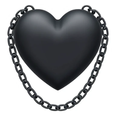 pastel black heart with chains sticker