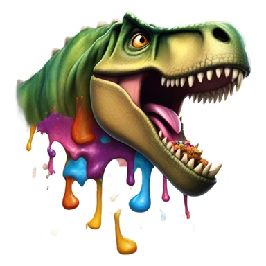 T-Rex barfing  sticker