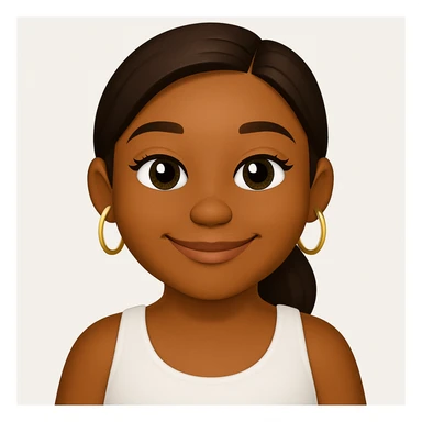 turn the second man in emoji style of the 1st image, match the facial features and match dressing style of the 2nd image, she is wearing white tank top lose sticker