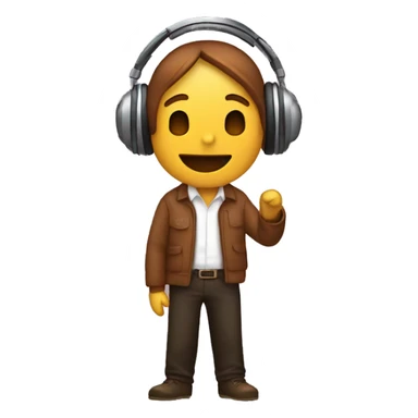 Person listening to cinnamon themed music sticker