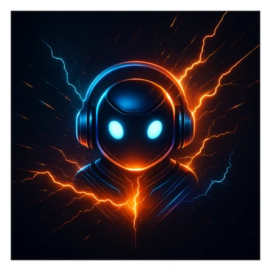 AI assistant icon with high-speed spark and lightning, glowing core, metallic neon colors, sleek tech lines, premium futuristic bold style, dark background, 1:1 aspect ratio, no text sticker