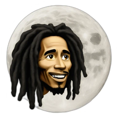 bob marley on the moon sticker