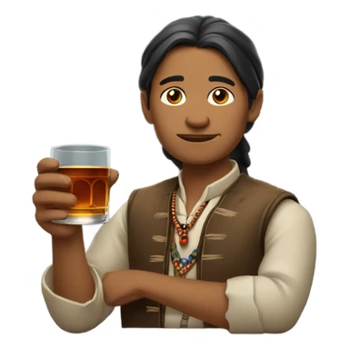 Native drinking whisky sticker