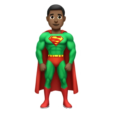 One Superman as personal trainer dressed with green sport clothes and capa. sticker