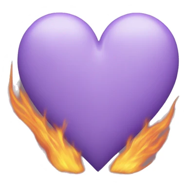 Lilac heart with fire sticker