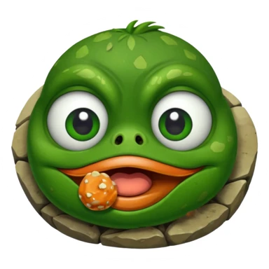 pepe eating rocks sticker