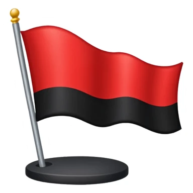 Flag top black bottom half red sticker