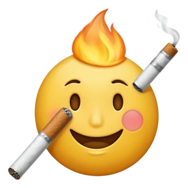 maak een emoji die een sigaret in zijn mond heeft sticker