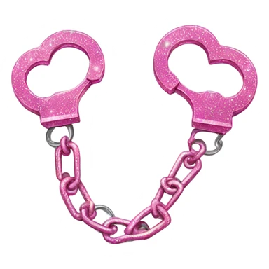 Pink handcuffs with glitter  sticker