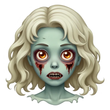 zombie girl with white skin tone and wavy hair  sticker