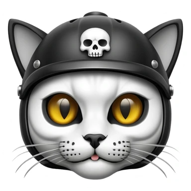 Cat with skull helmet sticker