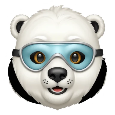 Polar bear wearing mask sticker