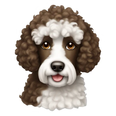 Brown and white tuxedo poodle sticker
