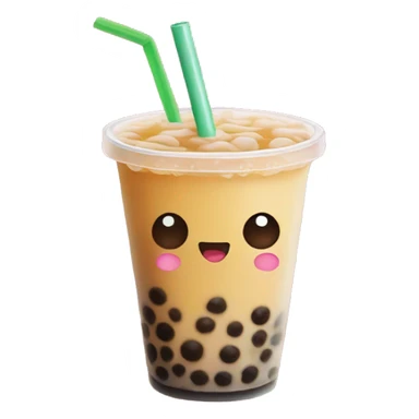 Bubble tea with straw sticker