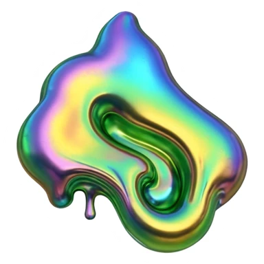 3D render of Oil Slick, toxic waste aesthetic, bubbling liquid, caution metal, industrial warning texture. sticker