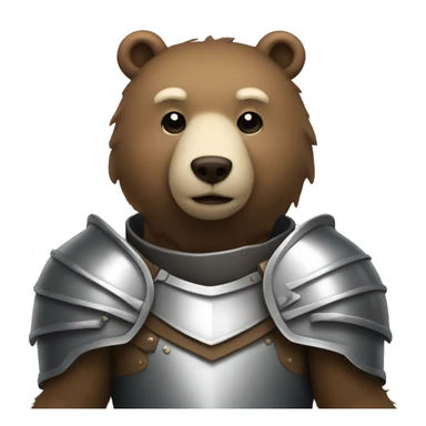 bear with silver knight armor  sticker