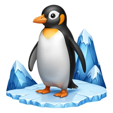 penguin looking to ice mountains sticker