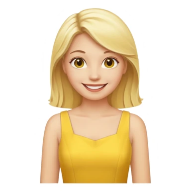 blonde woman with yellow dress sticker
