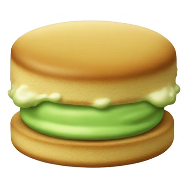 Emoji de un alfajor de crema de pistachos, que la crema de adentro sea verde Como el pistacho sticker